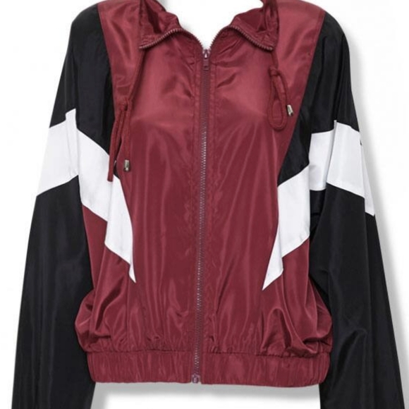 New Colorblock Drawstring Windbreaker Forever 21 - Picture 3 of 6